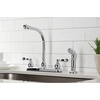 image:imageKingston Brass FB758NFLSP NuWave French 8Inch Centerset Kitchen Faucet with Sprayer Brushed NickelPolished Chrome