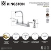 image:imageKingston Brass FB758NFLSP NuWave French 8Inch Centerset Kitchen Faucet with Sprayer Brushed NickelPolished Chrome