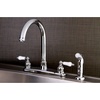 image:imageKingston Brass FB7791PLSP Victorian 8inch Centerset Kitchen Faucet ChromePolished Chrome