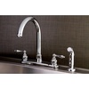 image:imageKingston Brass FB7795ALSP Victorian 8Inch Centerset Kitchen Faucet with Sprayer Oil Rubbed BronzePolished Chrome
