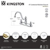 image:imageKingston Brass KB1111BLLS Heritage 8 Twin Lever Handle Kitchen Faucet Without Sprayer Polished ChromeBrushed Nickel