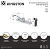image:imageKingston Brass KB122 Columbia Twin Acrylic Handle Kitchen Faucet with Side Sprayer 758Inch Polished Chrome