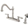 image:imageKingston Brass KB1751ALBS Heritage 8Inch Centerset Kitchen Faucet Polished ChromeBrushed Nickel