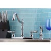 image:imageKingston Brass KB1751ALBS Heritage 8Inch Centerset Kitchen Faucet Polished ChromeBrushed Nickel