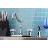 image:imageKingston Brass KB1758PXBS Heritage 8Inch Centerset Kitchen Faucet Brushed NickelPolished Chrome