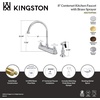 image:imageKingston Brass KB3752PXBS Restoration Deck Mount Kitchen Faucet with Brass Sprayer 812Inch Polished BrassPolished Chrome
