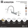 image:imageKingston Brass KB725AL Victorian Gooseneck Kitchen Faucet with Lever Handle and Sprayer 834Inch Oil Rubbed BronzeOil Rubbed Bronze