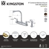 image:imageKingston Brass KB8758NFLSP NuWave French 8 High Arch Kitchen Faucet with Sprayer Brushed NickelOil Rubbed Bronze