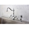 image:imageKingston Brass KS1231TALBS Mono Deck Mount Kitchen Faucet with Brass Sprayer Polished ChromeOil Rubbed Bronze