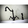 image:imageKingston Brass KS1231TALBS Mono Deck Mount Kitchen Faucet with Brass Sprayer Polished ChromeOil Rubbed Bronze