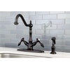 image:imageKingston Brass KS1231TALBS Mono Deck Mount Kitchen Faucet with Brass Sprayer Polished ChromeOil Rubbed Bronze