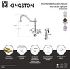 image:imageKingston Brass KS1235AXBS Heritage Deck Mount Kitchen Faucet With Brass Sprayer Oil Rubbed BronzePolished Chrome