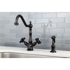 image:imageKingston Brass KS1235PKXBS 8inch Centerset Deck Mount Kitchen Faucet with Brass Sprayer Oil Rubbed BronzeOil Rubbed Bronze