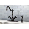 image:imageKingston Brass KS1235PKXBS 8inch Centerset Deck Mount Kitchen Faucet with Brass Sprayer Oil Rubbed BronzeOil Rubbed Bronze