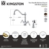 image:imageKingston Brass KS1777ALBS Heritage 2Handle Kitchen Faucet with Brass Sprayer Brushed BrassBrushed Nickel