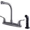 image:imageKingston Brass FB2751YLSP Yosemite 8Inch Centerset Kitchen Faucet with Sprayer Polished ChromeBlack Stainless