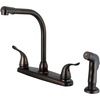 image:imageKingston Brass FB2751YLSP Yosemite 8Inch Centerset Kitchen Faucet with Sprayer Polished ChromeOil Rubbed Bronze