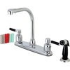 image:imageKingston Brass FB751DKL Kaiser 8Inch Centerset Kitchen Faucet with Sprayer Polished Chrome