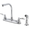 image:imageKingston Brass FB758NFLSP NuWave French 8Inch Centerset Kitchen Faucet with Sprayer Brushed NickelPolished Chrome