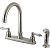 image:imageKingston Brass FB7795ALSP Victorian 8Inch Centerset Kitchen Faucet with Sprayer Oil Rubbed BronzeBrushed Nickel