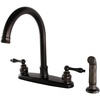image:imageKingston Brass FB7795ALSP Victorian 8Inch Centerset Kitchen Faucet with Sprayer Oil Rubbed BronzeOil Rubbed Bronze