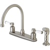 image:imageKingston Brass FB798DPLSP Paris 8Inch Center Set Gooseneck Kitchen Faucet with Plastic Sprayer Brushed NickelBrushed Nickel