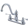 image:imageKingston Brass KB1111BLLS Heritage 8 Twin Lever Handle Kitchen Faucet Without Sprayer Polished ChromePolished Chrome