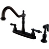 image:imageKingston Brass KB1751ALBS Heritage 8Inch Centerset Kitchen Faucet Polished ChromeOil Rubbed Bronze