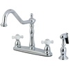 image:imageKingston Brass KB1758PXBS Heritage 8Inch Centerset Kitchen Faucet Brushed NickelPolished Chrome