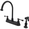 image:imageKingston Brass KB3755BLBS Vintage set Kitchen Faucet with Brass Sprayer 812Inch Oil Rubbed BronzeOil Rubbed Bronze