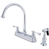 image:imageKingston Brass KB3755BLBS Vintage set Kitchen Faucet with Brass Sprayer 812Inch Oil Rubbed BronzePolished Chrome