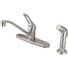 image:imageKingston Brass KB562SP Wyndham Single Loop Handle Kitchen Faucet with Side Sprayer 8Inch Polished ChromeBrushed Nickel