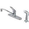 image:imageKingston Brass KB562SP Wyndham Single Loop Handle Kitchen Faucet with Side Sprayer 8Inch Polished ChromePolished Chrome