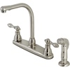 image:imageKingston Brass KB716ACLSP American Classic Centerset Kitchen Faucet with Side Sprayer Antique CopperBrushed Nickel