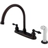 image:imageKingston Brass KB725AL Victorian Gooseneck Kitchen Faucet with Lever Handle and Sprayer 834Inch Oil Rubbed BronzeOil Rubbed Bronze