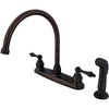 image:imageKingston Brass KB726ALSP Vintage 8 Centerset Kitchen Faucet with Sprayer Antique CopperOil Rubbed Bronze
