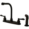 image:imageKingston Brass KB8758NFLSP NuWave French 8 High Arch Kitchen Faucet with Sprayer Brushed NickelOil Rubbed Bronze