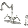 image:imageKingston Brass KS1231TALBS Mono Deck Mount Kitchen Faucet with Brass Sprayer Polished ChromeBrushed Nickel