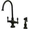 image:imageKingston Brass KS1768ALBS Vintage Classic Kitchen Faucet with Brass Sprayer 778Inch Satin NickelOil Rubbed Bronze