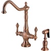 image:imageKingston Brass KS1777ALBS Heritage 2Handle Kitchen Faucet with Brass Sprayer Brushed BrassAntique Copper