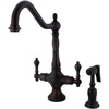 image:imageKingston Brass KS1777ALBS Heritage 2Handle Kitchen Faucet with Brass Sprayer Brushed BrassOil Rubbed Bronze