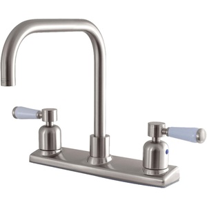 image:imageKingston Brass FB2141DPL Paris 8Inch Centerset Kitchen Faucet Polished ChromeBrushed Nickel