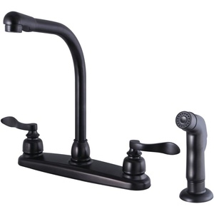 image:imageKingston Brass FB758NFLSP NuWave French 8Inch Centerset Kitchen Faucet with Sprayer Brushed NickelOil Rubbed Bronze
