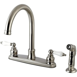 image:imageKingston Brass FB7791PLSP Victorian 8inch Centerset Kitchen Faucet ChromeBrushed Nickel