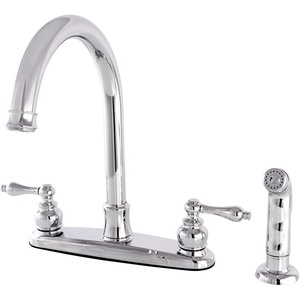 image:imageKingston Brass FB7795ALSP Victorian 8Inch Centerset Kitchen Faucet with Sprayer Oil Rubbed BronzePolished Chrome