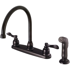 image:imageKingston Brass FB795NFLSP NuWave French 8Inch Centerset Kitchen Faucet with Sprayer Oil Rubbed BronzeOil Rubbed Bronze