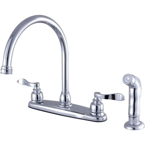 image:imageKingston Brass FB795NFLSP NuWave French 8Inch Centerset Kitchen Faucet with Sprayer Oil Rubbed BronzePolished Chrome