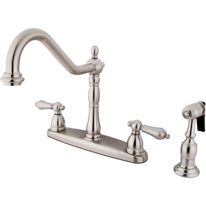 image:imageKingston Brass KB1751ALBS Heritage 8Inch Centerset Kitchen Faucet Polished ChromeBrushed Nickel