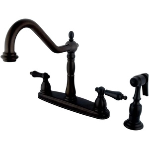 image:imageKingston Brass KB1751ALBS Heritage 8Inch Centerset Kitchen Faucet Polished ChromeOil Rubbed Bronze