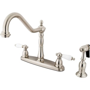 image:imageKingston Brass KB1755PLBS Heritage 8Inch Centerset Kitchen Faucet Oil Rubbed BronzeBrushed Nickel